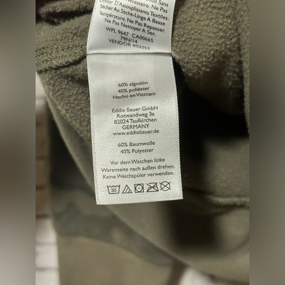 Eddie Bauer Green Camo Crew Neck Sweatshirt XL - Picture 5 of 5